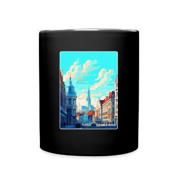 Brüssel Belgien Vintage Reiseplakat Souvenir - Tasse einfarbig - Schwarz - Vorne
