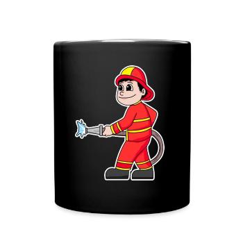 Feuerwehrmann - Tasse einfarbig - Schwarz - Vorne