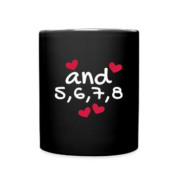 Tanzen Tanz Tanzkurs Rhythmus Herz - Tasse einfarbig - Schwarz - Vorne
