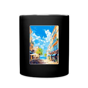 Palma De Mallorca Spain Vintage Travel Poster WPA - Full Colour Mug - black - Front