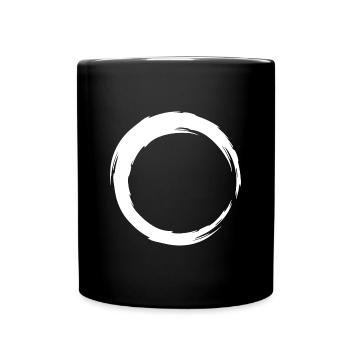 Kreis Linie Symbol weiß - Tasse einfarbig - Schwarz - Vorne