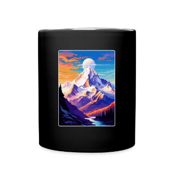 Mont Blanc Mountain Europe Vintage Poster de voyage - Mug uni - noir - Devant