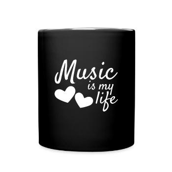 Music is my life - Tasse einfarbig - Schwarz - Vorne