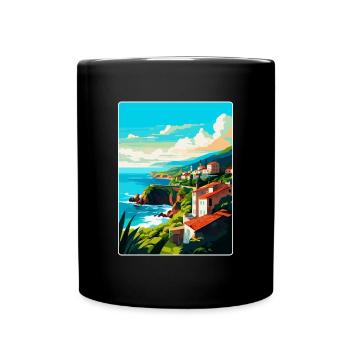Affiche de voyage vintage de Sao Miguel Portugal Souvenir - Mug uni - noir - Devant