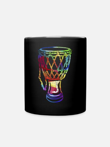 Pulsierende Djembe Trommelmusik - Tasse einfarbig - Schwarz