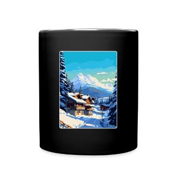 Megève France Affiche de voyage vintage WPA Souvenir - Mug uni - noir - Devant