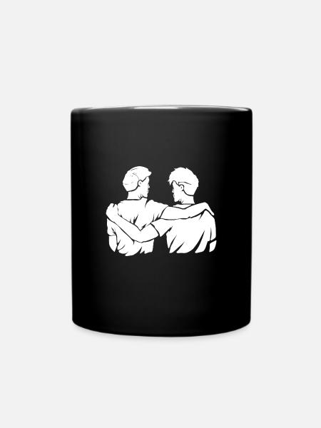 Beste Freunde Arm in Arm Partnerlook - Tasse einfarbig - Schwarz
