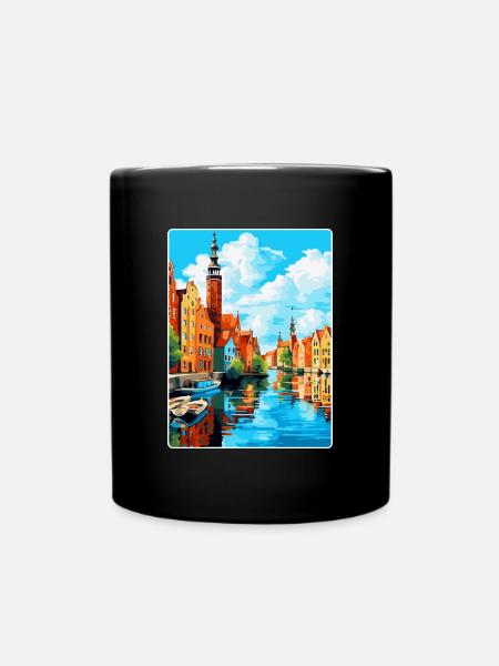 Danzig Polen Vintage Reiseposter WPA Souvenir - Tasse einfarbig - Schwarz