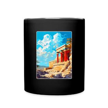 Knossos Palast Griechenland Vintage Reiseplakat WPA - Tasse einfarbig - Schwarz - Vorne