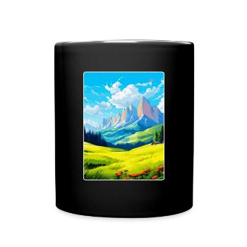 Dolomiten Italien Vintage Reiseplakat Souvenir WPA - Tasse einfarbig - Schwarz - Vorne