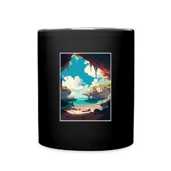 Yucantan Halbinsel Dekoration Reiseposter - Tasse einfarbig - Schwarz - Vorne
