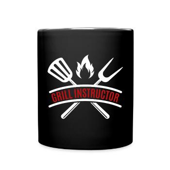 grill instructor - Tasse einfarbig - Schwarz - Vorne
