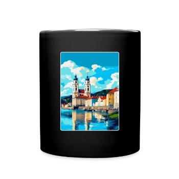 Passau Germany Vintage Travel Poster Souvenir WPA - Full Colour Mug - black - Front