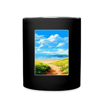 Northumberland Vintage Travel Poster Souvenir WPA - Full Colour Mug - black - Front