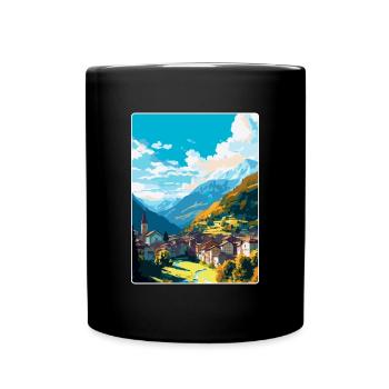 Sion Switzerland Vintage Travel Poster Souvenir - Full Colour Mug - black - Front