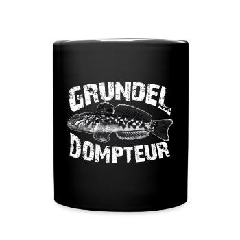 Ich fische Grundeln - Tasse einfarbig - Schwarz - Vorne