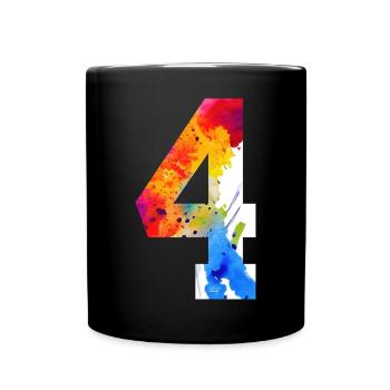 NUMMER 4 JAHRE 4. GEBURTSTAG - Tasse einfarbig - Schwarz - Vorne