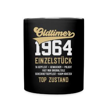 OLDTIMER 1964 EINZELSTÜCK 62. GEBURTSTAG - Tasse einfarbig - Schwarz - Vorne