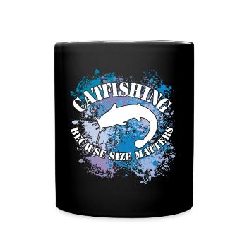 Wels Waller fischen Wels auf Farbklecksen - Tasse einfarbig - Schwarz - Vorne