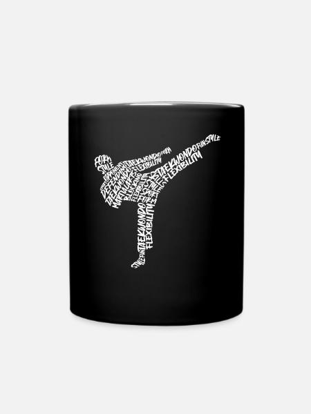 Taekwondo Kampfsport Typografie Herren Karate - Tasse einfarbig - Schwarz