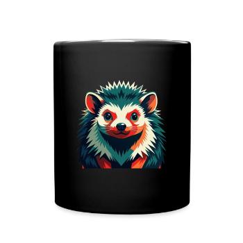 Hérisson Personnage De Dessin Animé Animal De Compagnie Coloré - Mug uni - noir - Devant
