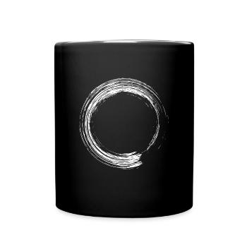 Kreis Design Bürste Symbol weiß - Tasse einfarbig - Schwarz - Vorne
