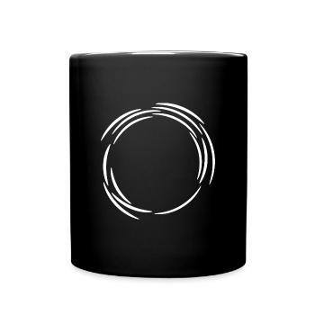 Kreis Design Symbol Weiß Linie Linien - Tasse einfarbig - Schwarz - Vorne