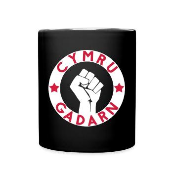 Cymru Gadarn - Tasse einfarbig - Schwarz - Vorne