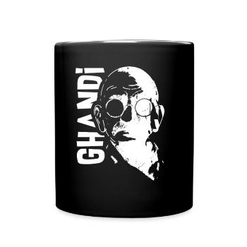 Demütiger Gandhi Indienaktivist - Tasse einfarbig - Schwarz - Vorne