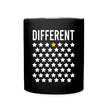 Différent: Étoile dorée au milieu des étoiles - Mug uni - noir - Devant