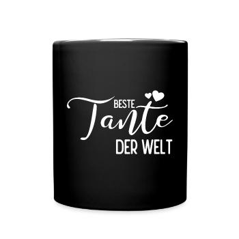Beste Tante der Welt - Tasse einfarbig - Schwarz - Vorne