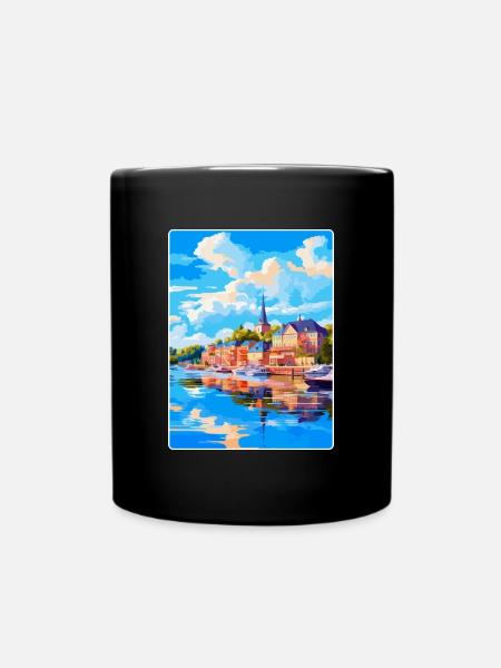 Souvenir de l’affiche de voyage vintage Naantali Finlande - Mug uni - noir