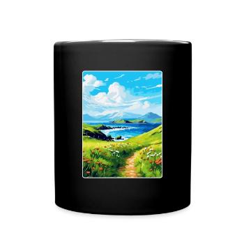 Isle Of Canna Schottland Großbritannien Reise Poster Souvenir - Tasse einfarbig - Schwarz - Vorne