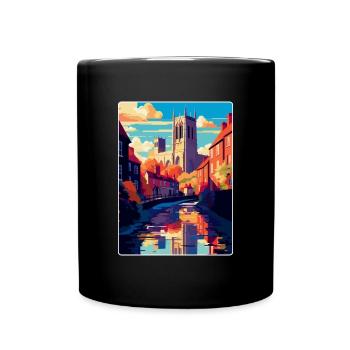 Durham England Uk Vintage Reiseposter Souvenir - Tasse einfarbig - Schwarz - Vorne