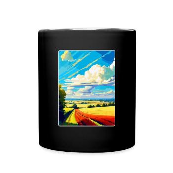Lincolnshire Wolds Vintage Reiseposter Souvenir - Tasse einfarbig - Schwarz - Vorne