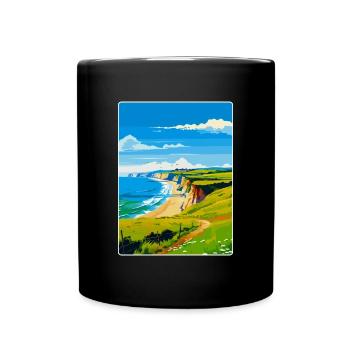 Dorset Uk Vintage Travel Poster Souvenir WPA - Full Colour Mug - black - Front