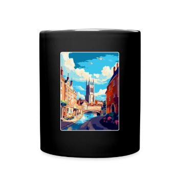 Exeter England Uk Vintage Travel Poster Souvenir - Full Colour Mug - black - Front