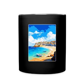 St Ives Cornwall England Vereinigtes Königreich Vintage Reiseposter - Tasse einfarbig - Schwarz - Vorne