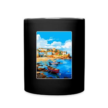 St Ives England Uk Vintage Reiseplakat Souvenir - Tasse einfarbig - Schwarz - Vorne
