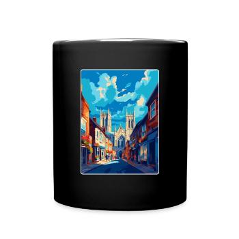 York Angleterre Royaume-Uni Affiche de voyage vintage Souvenir WPA - Mug uni - noir - Devant