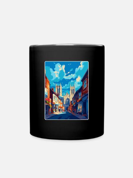York England Uk Vintage Reiseplakat Souvenir WPA - Tasse einfarbig - Schwarz