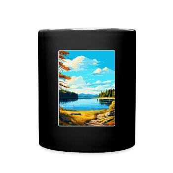 Kielder Water Forest Park England Uk Travel Poster - Full Colour Mug - black - Front