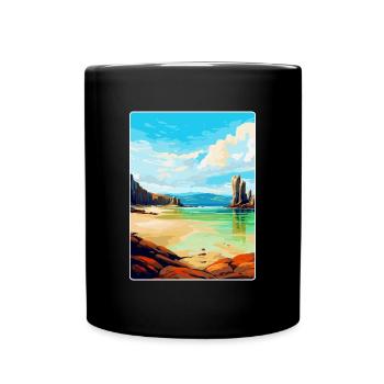Isle Of Lewis Schottland Vereinigtes Königreich Vintage Reiseposter - Tasse einfarbig - Schwarz - Vorne