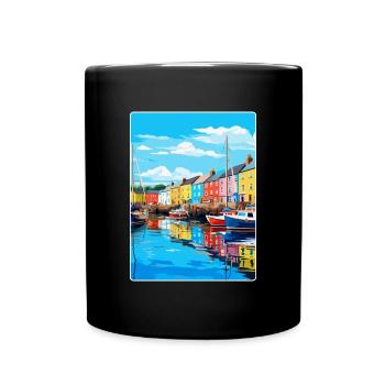 Plymouth England Uk Vintage Reiseplakat Souvenir - Tasse einfarbig - Schwarz - Vorne