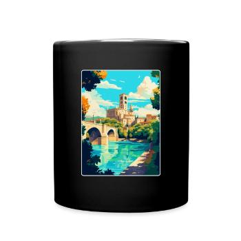Avignon Frankreich Vintage Reiseplakat Souvenir WPA - Tasse einfarbig - Schwarz - Vorne