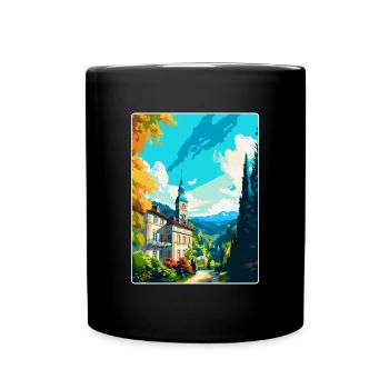 Baden Baden Allemagne Affiche de voyage vintage souvenir - Mug uni - noir - Devant