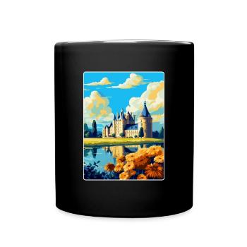 Vallée de la Loire France Affiche de voyage vintage souvenir - Mug uni - noir - Devant