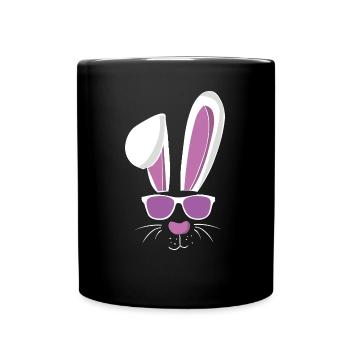 Cool lapin de ski et lapin de Pâques - Mug uni - noir - Devant