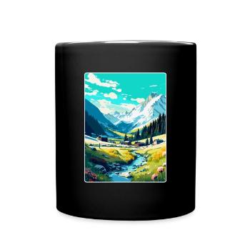 Arosa Suisse Affiche de voyage vintage souvenir - Mug uni - noir - Devant
