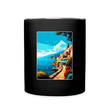 Sorrente Italie Affiche de voyage vintage Souvenir WPA - Mug uni - noir - Devant